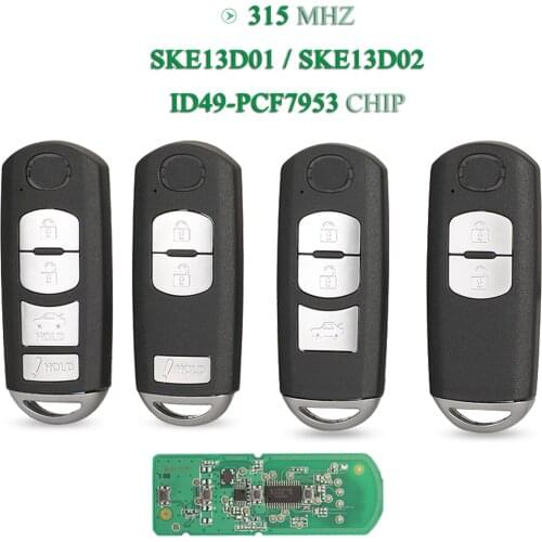 Bilchave 2/3/4Button 315MHz ID49 Chip Remote Key Fob For Mazda 3 6 MX-5 Miata 2013-2019 Mitsubishi System SKE13D-01 SKE13D02