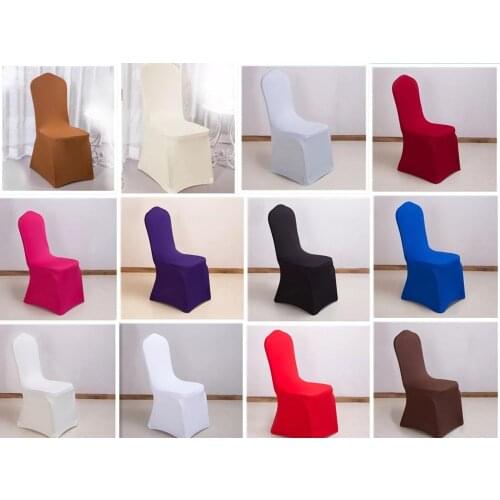 23 Color 50/100pcs Wholesale white Universal Stretch Polyester Slipcovers for Banquet Dining Wedding Party Spandex Chair Cover