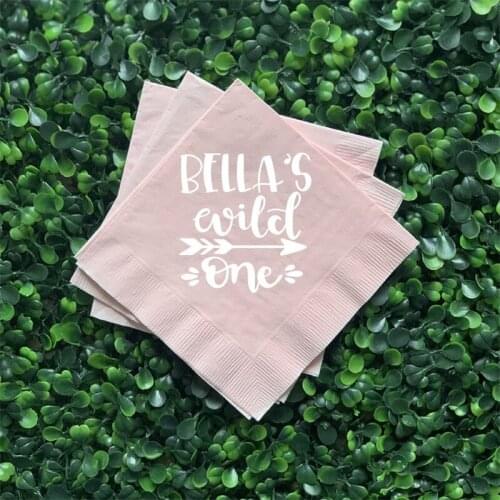 Custom Wild One First Birthday Napkins, Boho Birthday, First Birthday Napkins, Birthday Party for Girls,Arrow Birthday Party