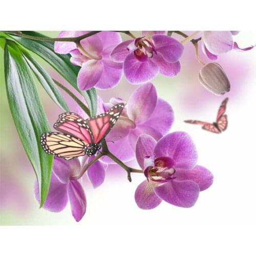 Flower Orchid DIY Embroidery Cross Stitch 11CT Kits Craft Needlework Set Printed Canvas Cotton Thread Home Decoration Sale