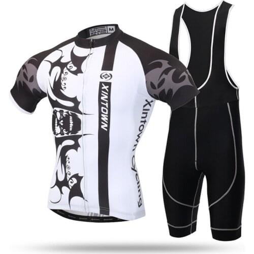 XINTOWN Summer Cycling Jersey Printing Maillot Ciclismo MTB Men Road Bike Clothing Bicycle Clothes Sportswear White Bat