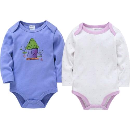Kavkas Newborn Baby Boy Girl Clothes Set 100% Soft Cotton Long Sleeve 0-3 months Onesie Bodysuit Toddlers Infant Outfits