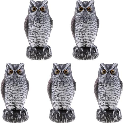 3Pcs Owl Falcon Decoy Statue Yard Garden Crow Scarecrow Outdoor Deterrent
