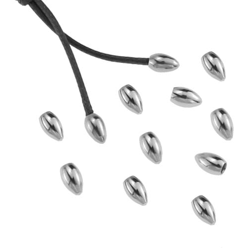20pcs Stainless Steel Cord End Caps Fit 1.5/2/2.5mm Leather Rope DIY Jewelry Making Accessories Thread Fastener Crimp Findings