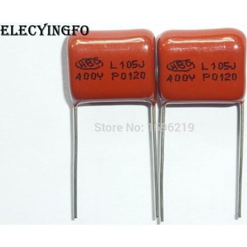 50pcs CBB capacitor 105 400V 105J 1uF 1000nF P15 CBB21 Metallized Polypropylene Film Capacitor