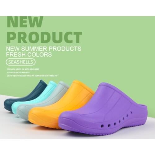 ANNO Soft Doctors Nurses Shoes Anti-slip Protective Clogs Operating Room Lab Slippers Chef Work Flat Clog Hospital Foot Wear
