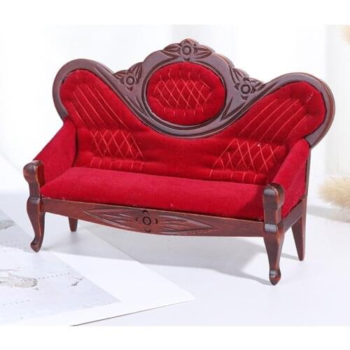 1:12 miniature soft single sofa for dolls mini furniture toys doll house pretend play toy for girls gift children decoration
