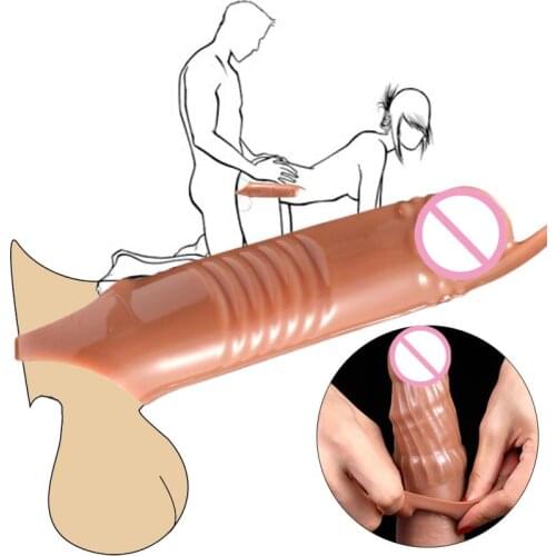 Reusable Silicon Condom With Spike Dotted Penis Sleeve For Men Dildo Condoms Sleeve Penis Cocks Cover Sex Toys For Man Couples