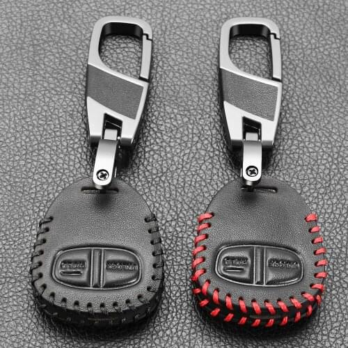 New design Genuine Leather cover wallet key remote case For Mitsubishi outlander ASX colt LANCER Grandis Pajero sport 2 buttons
