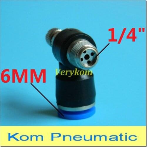 Wholesale 100pcs/Lot SL6-01 Pneumatic Exhaust Throttle Valve 6MM Tube 1/8" bsp SL Adjust Fitting SL6 01 Air Speed Controller ASL