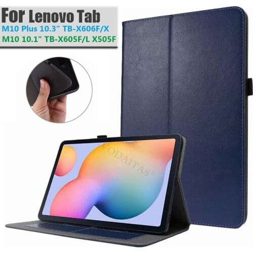 Tablet flip case for Lenovo Tab M10 10.1"TB-X605 TB-X505 leather Stand Cover Silicone soft shell for Tab M10 Plus 10.3" TB-X606