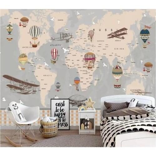 Custom wallpaper papel de parede 3d photo mural cartoon world map background wall living room bedroom children room 3d wallpaper