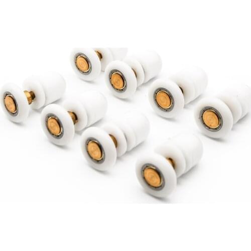 Vagsure 4pcs-8pcs/Set Dia 19/23/25/27mm Straight Plastic Single Pulley Wheel Sliding Door Hardware Roller For Shower Room Cabin