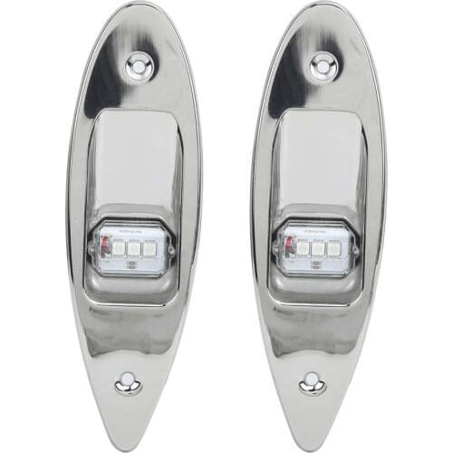 Steering for boat hatch handles Pair LED Navigation Light Red Green Stainless Steel for Marine Boat 12V boat accessories