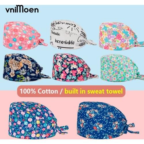 Floral printing Research Institute work hat Skull Scrubs cap/hat Krankenhaus Dental Hut accessories Wholesale prices women hat