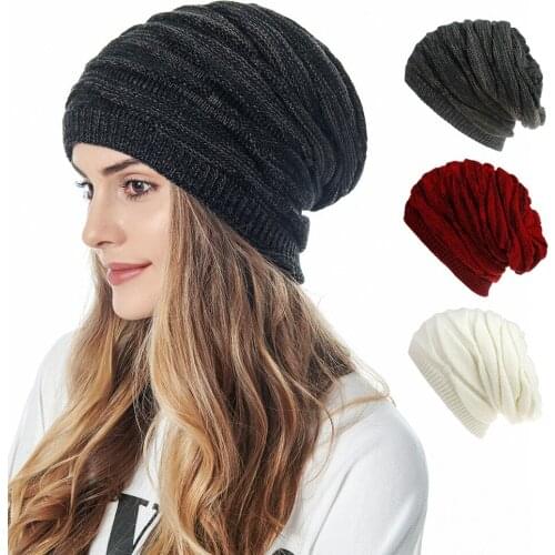 CANZE Wool Knitted Hat 2021 New Warm Velvet Outdoor Casual Hat Diamond Knitted Winter Hat