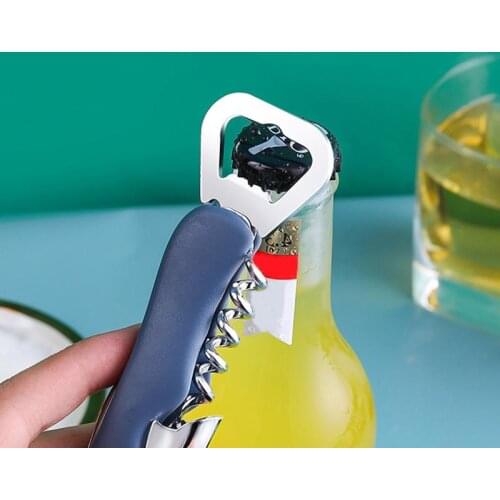 Wine Opener Stainless Steel Plastic Multi-Functional 4-In-1 Wine Corkscrew Opener Beer Cap Opener For Party New Year Supplies