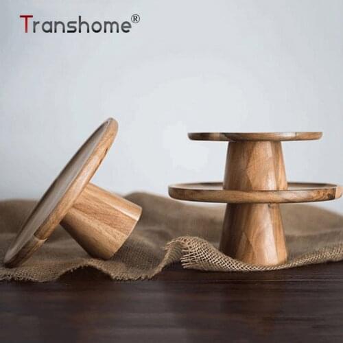 Transhome Retro Wooden Cake Stand Creative Modern Living Room Japanese Sushi Cake Tray Afternoon Tea Decoration Cupcake Stand