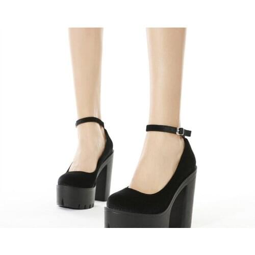 New Women Shoes Pumps Womens Round head High heels elastic fabric Woman Slip On Platform Fashion Ladies Shoes Female Footwear