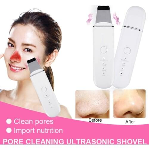 Ultrasonic Facial Skin Scrubber Ion Deep Face Scrubber Pores Deep Peeling Clean USB Rechargeable Skin Care Device Beauty Devic
