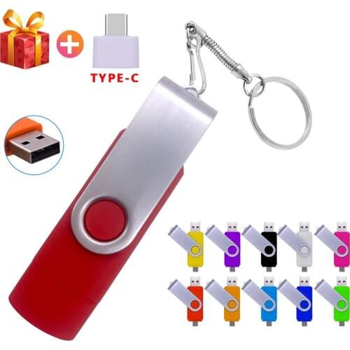 New USB 2.0 TYPE C USB Flash Drive OTG Pen Drive 256GB 128GB 64GB 32GB 16GB USB Stick 3 in 1 High Speed Pendrive custom logo