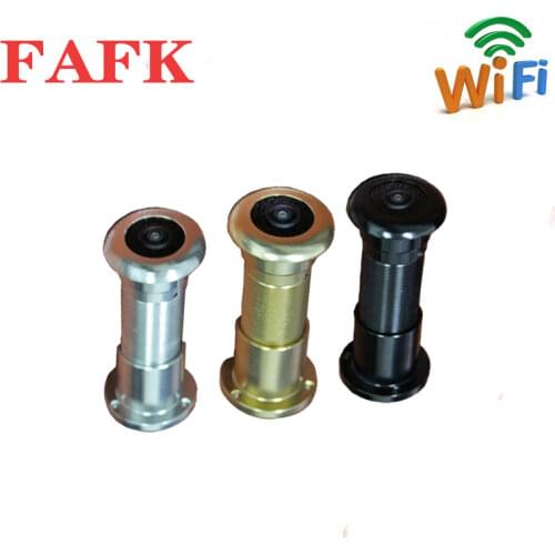 Wifi door eye camera Mini Peephole Door WifI IP Camera Lens Wide Angle FishEye180degrees Build-In IR 940nm TF card Slot