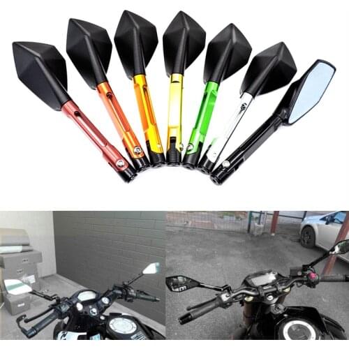 For 1 Pair 22cm length Motorcycle Modified Aluminum Rearview Mirror Rearview Mirror Inverted Mirror Street Car Rearview Mirror