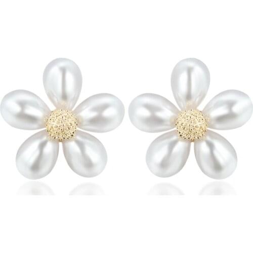 Pearl Earrings Drop Small Fresh Flower Earrings For Women Gifts