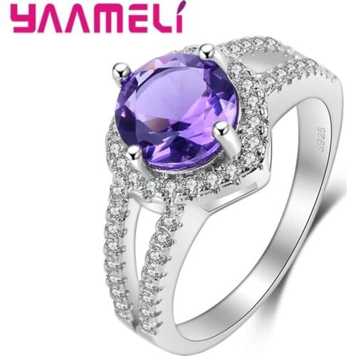 Newest Style Women Jewelry 925 Sterling Silver Luxury Austrian Crystal Rings Fashion Wedding Engagement Rings