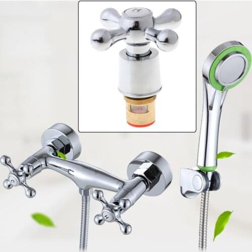 13MA 1Set Copper Cross Handle Bath Sink Faucet Handle for Kitchen Bathroom Sink Water Faucet Mixer Accessories Kit