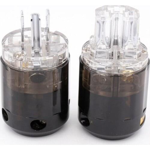 Hifi audio X 1 pair Transparent rhodium plated US Power cable Plug extension adapter