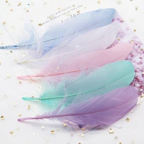 10-15cm/50pcs plumas Goose Plumes Fluffy Macaron mixed color Swan Feathers Making Beautiful Wedding Party craft Decor wholesale