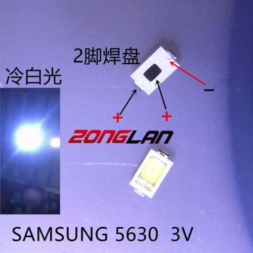 100PCS SAMSUNG 5630 3V 0.5W 5730 led LED Cool white LCD Backlight for 5730 led LED 5730 led LED Application TV 2D