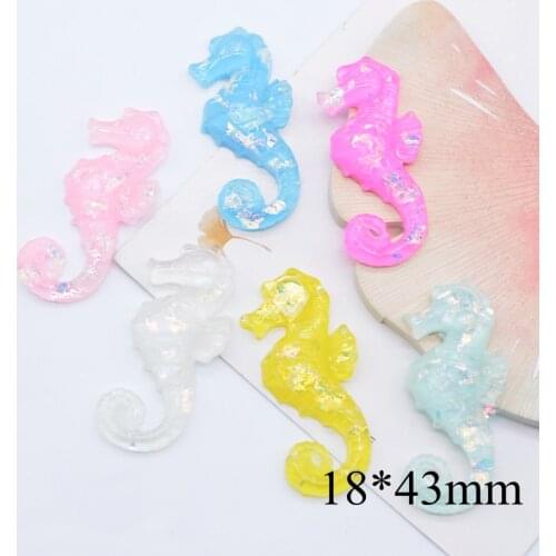 12Pcs Candy Hippocampus Animal Flat Back Resin Accessories for Jewelry Making DIY Phone Shell Crafts Ornament