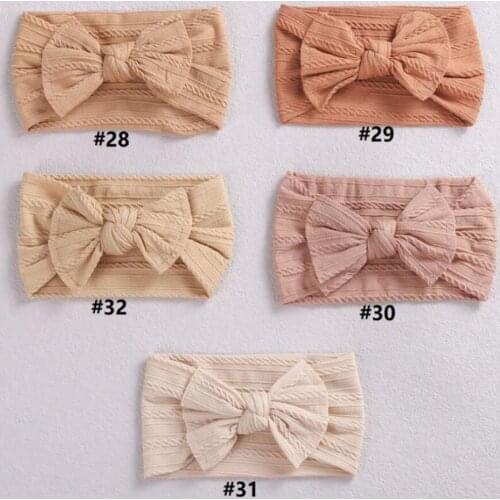 Bulk 33PC/lot Newborn Baby Cable Knit Nylon Headband,Infant Knitted Bow Headband Ribbed Bow Nylon Headband,Kid Girls Photo Props