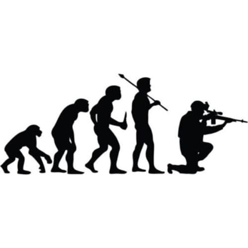 15.2CM*6.1CM Creative Evolution Sniper Cool Vinyl Car Stickers Black Silver Accessories S2-0019