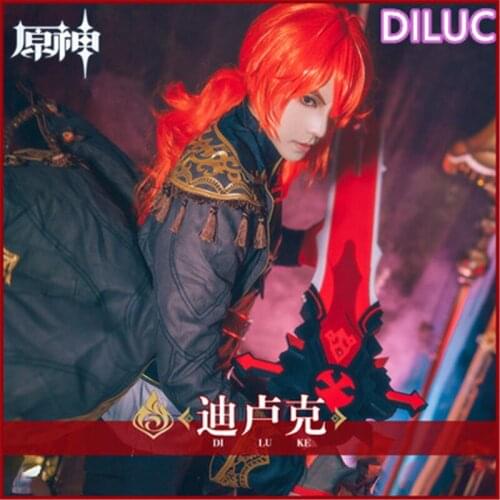 2021HOT Animation Game Genshin Impact COSPLAY DILUC, With Perfect Details, Complete Accessories, Highly Restored Game Characters