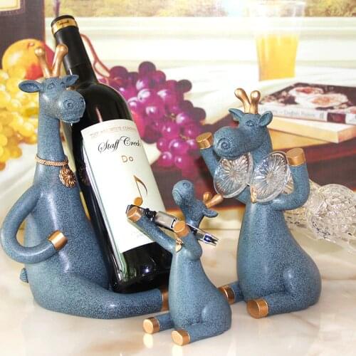 3PCS/SET European Red Wine Holder Living Room Wine Cabinet Decorations High Foot wine Glass Holder Household Wine Bottle Rack
