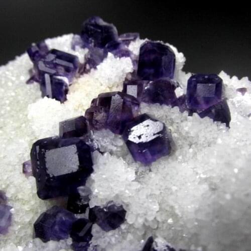 379g Purple-Blue Fluorite Cluster on Quartz Matrix - crystals and stones healing Mineral specimen Home Decor feng shui