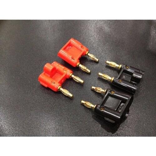 4 pcs Gilded Double 4mm Banana Plug for BINDING POST jack Speaker ADAPTER