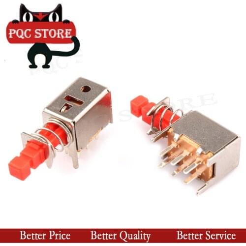 5PCS A03 Straight key switch PS-22F02 Six-foot lock, self-locking switch/red button, key switch, matching hat