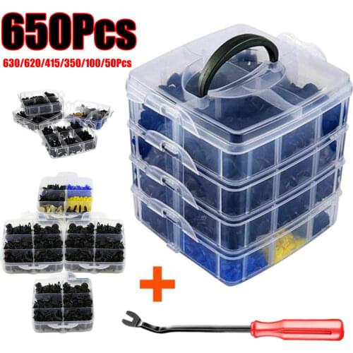 Besper 50-650 Pcs Auto Fastener Clip Mixed Car Body Push Retainer Pin Rivet Bumper Door Trim Panel Retainer Fastener Kit
