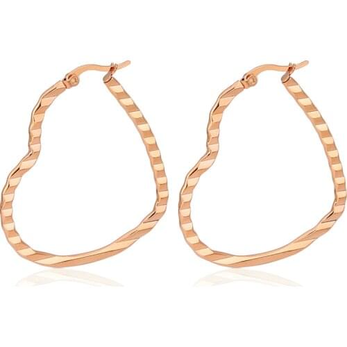 BAECYT Gold Color Stainless Steel Earrings 2021 Women Small Or Big Heart Hoop Earrings Party Rock Gift Jewelry Wholesale