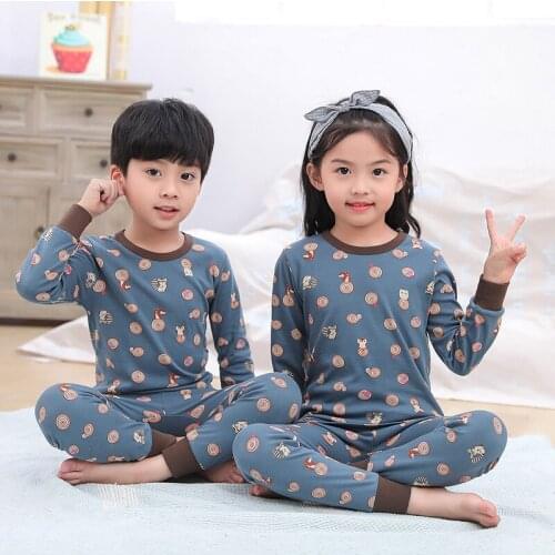Children Pajamas Baby Boys Clothing Set Kids Cartoon Sleepwear Autumn Cotton Nightwear Toddler Girls Animal Pyjamas Pijamas Set