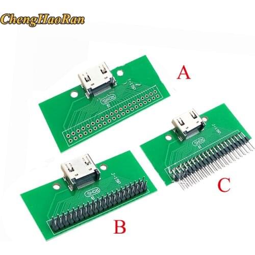 HDMI-Compatible A Type 19Pin PCB Board Bond Wires Seals HD HDMI Socket Connector Female Seat Test Female Seat gold-plated