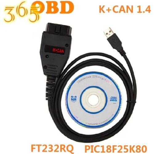 OBD2 Diagnostic Interface Cable VAG K+CAN Commander 1.4 With FTDI FT232RQ PIC18F258 OBDII Scanner for Multi-car