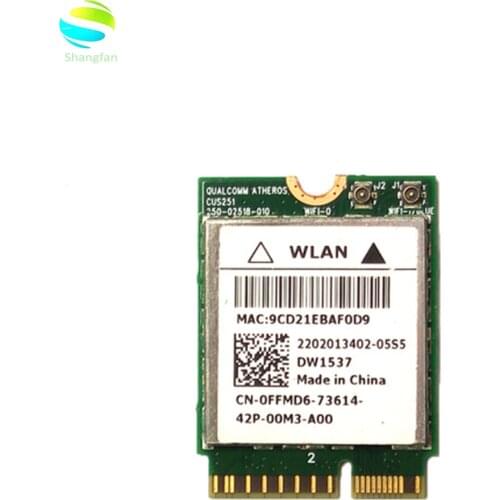 DW1537 Atheros QCSNFA282 802.11 a/b/g/n WIFI 300M+Bluetooth 4.0 M.2 Card for Dell Venue 11 Pro