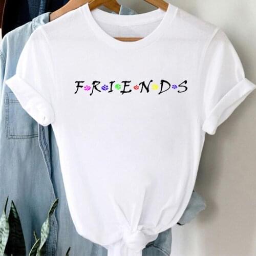 2021 Summer T-shirt friends tv show graphic t shirt Casual Short Sleeve Femme Fashion Top Female Letter Friends T-shirts