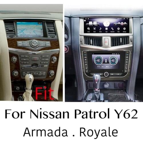 For Nissan Patrol Armada Royale Y62 For Infiniti QX80 QX56 Dual Screen CarPlay Car Stereo Audio Radio Player Navigation GPS Navi