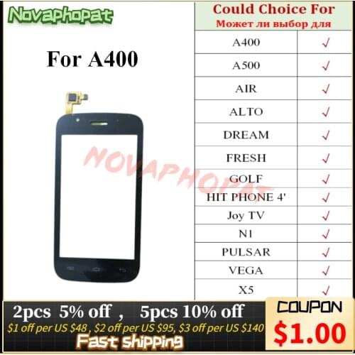 Novaphopat For Explay 4Game A400 A500 AIR ALTO DREAM FRESH GOLF HIT Joy TV N1 PULSAR VEGA X5 Touch Screen Sensor Digitizer Glass